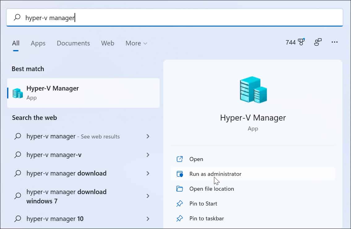 Search hyper-v