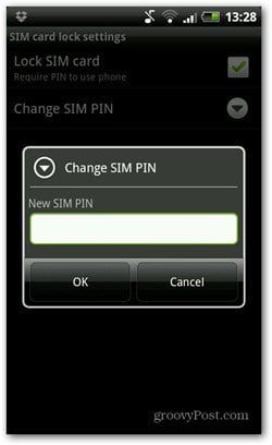 android pin code change