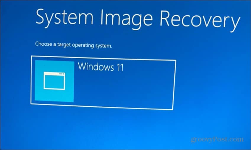 system image recovery target OS