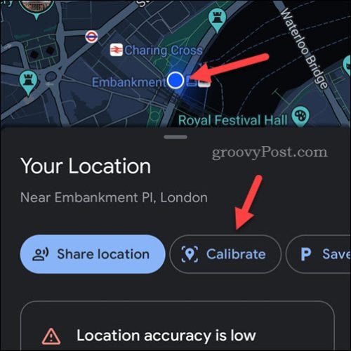 Calibrating option in Google Maps