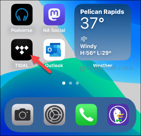  launch tidal on iPhone