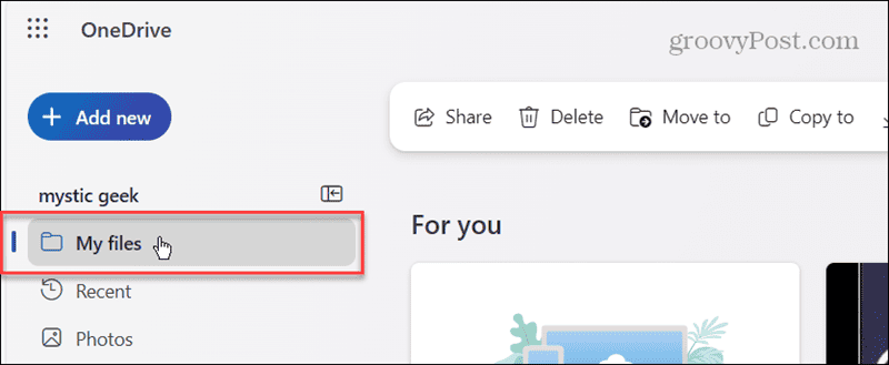 My Files in OneDrive