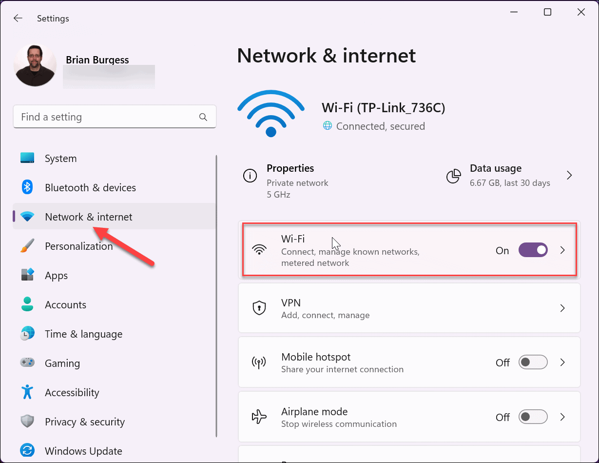 windows 11 network & Internet