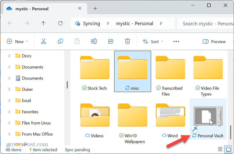 onedrive personal vault