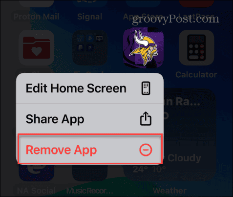 remove app iphone