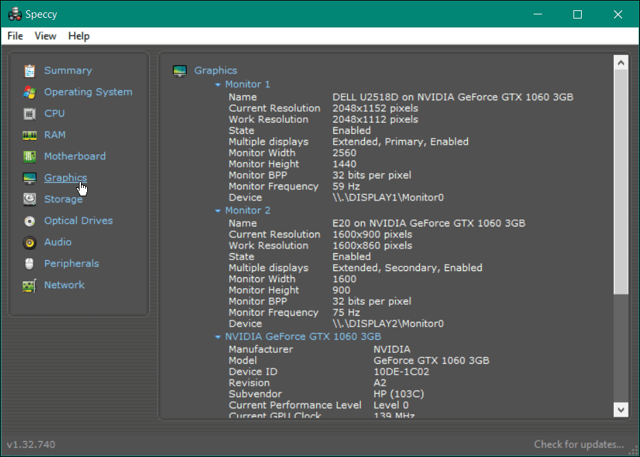 Speccy on Windows