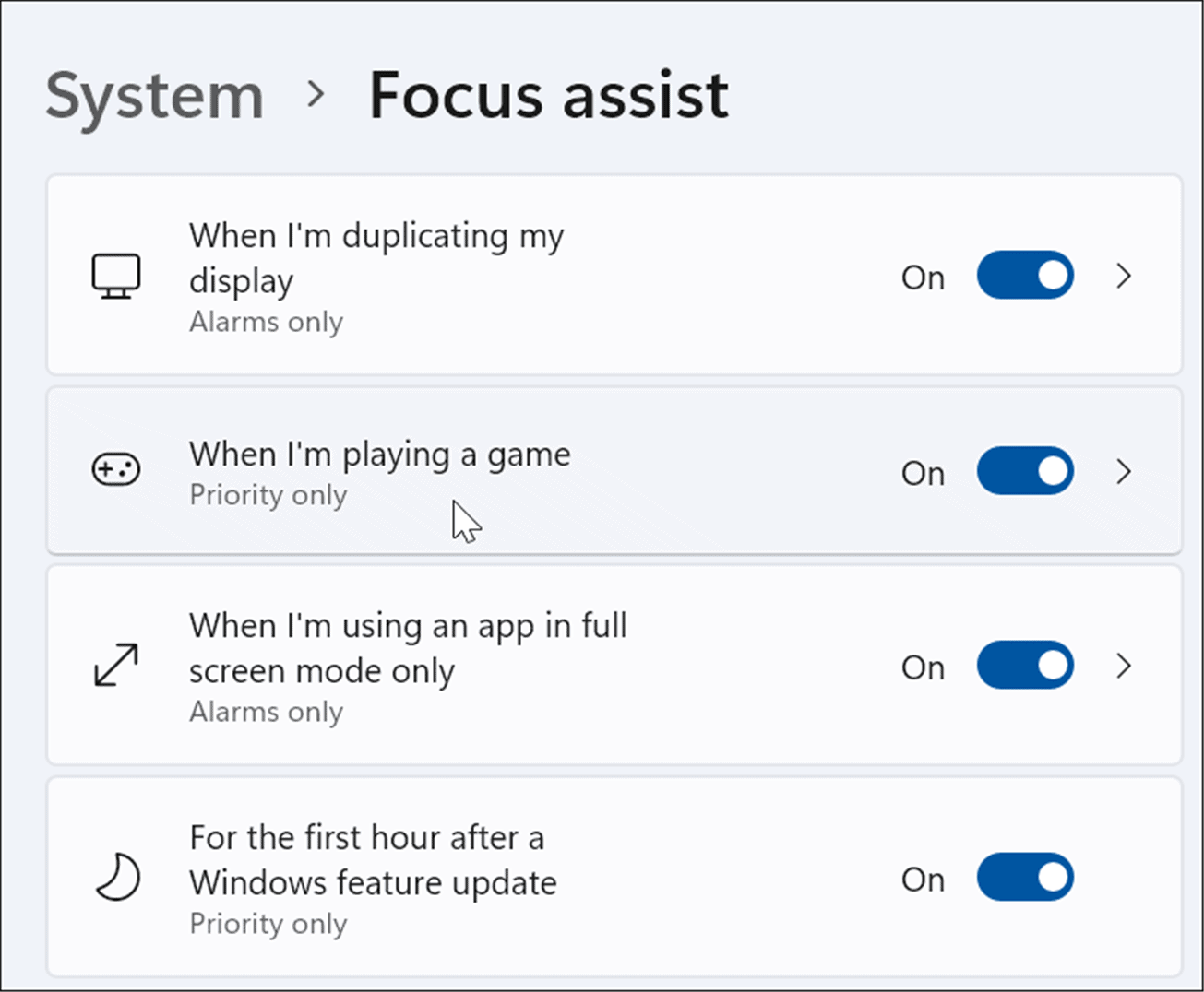 Using Focus Assist 