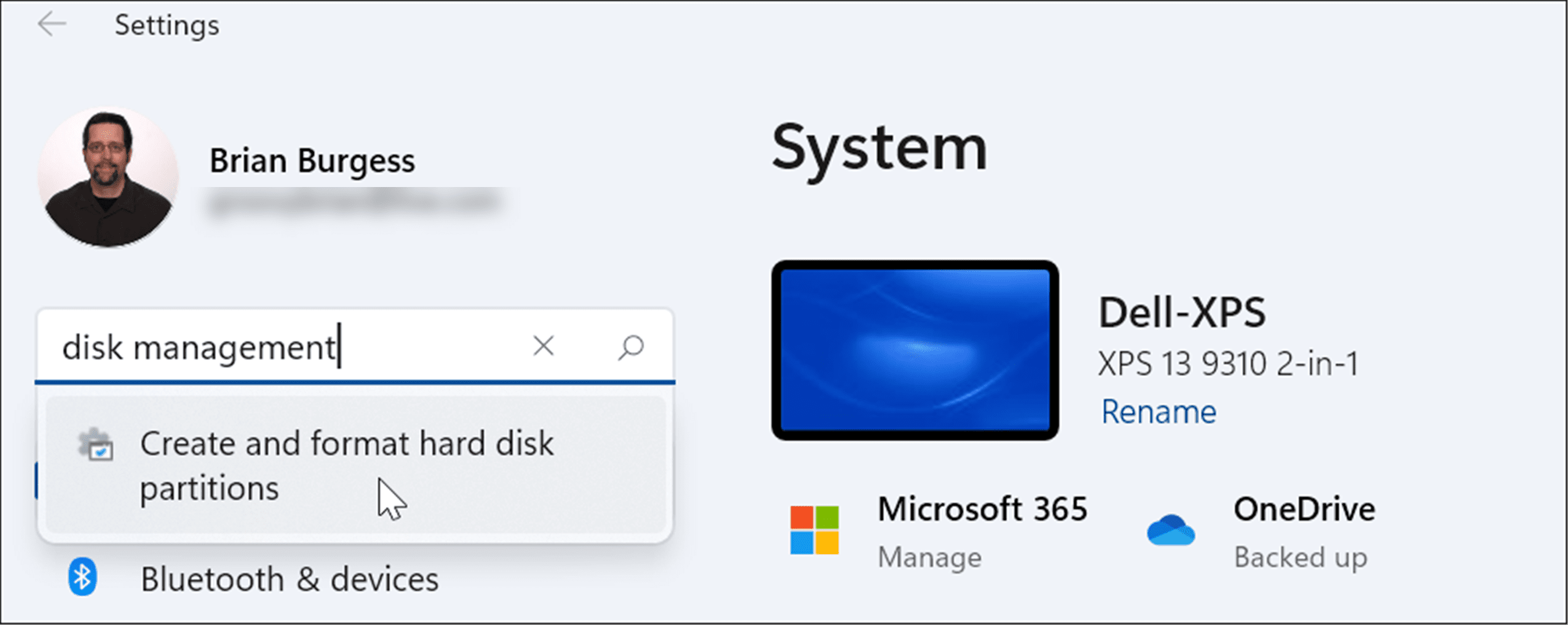 disk management settings