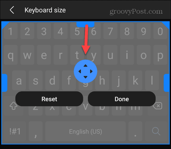 drag to make keyboard smaller