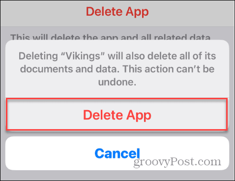 delete app verification