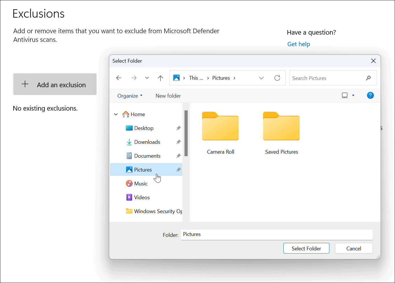 exclusions file explorer