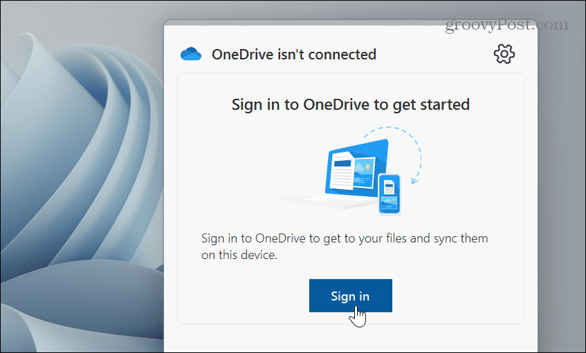 sign into onedrive