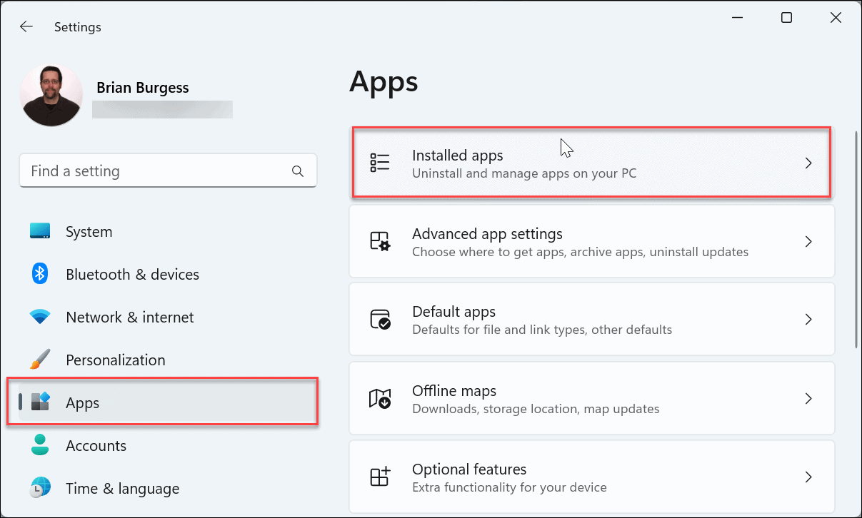 installed app settings