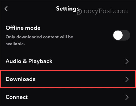 downloads settings