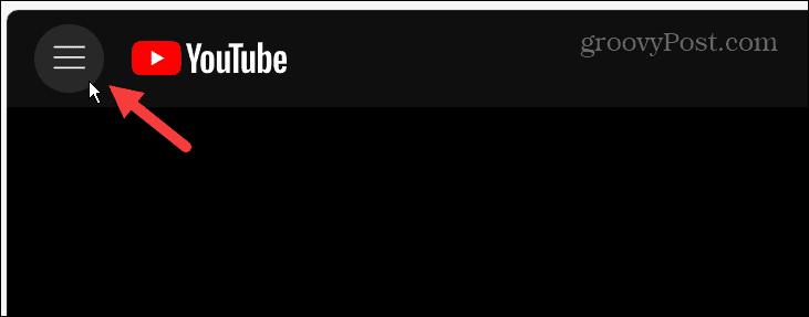 youtube menu button