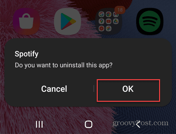 verify app uninstall android