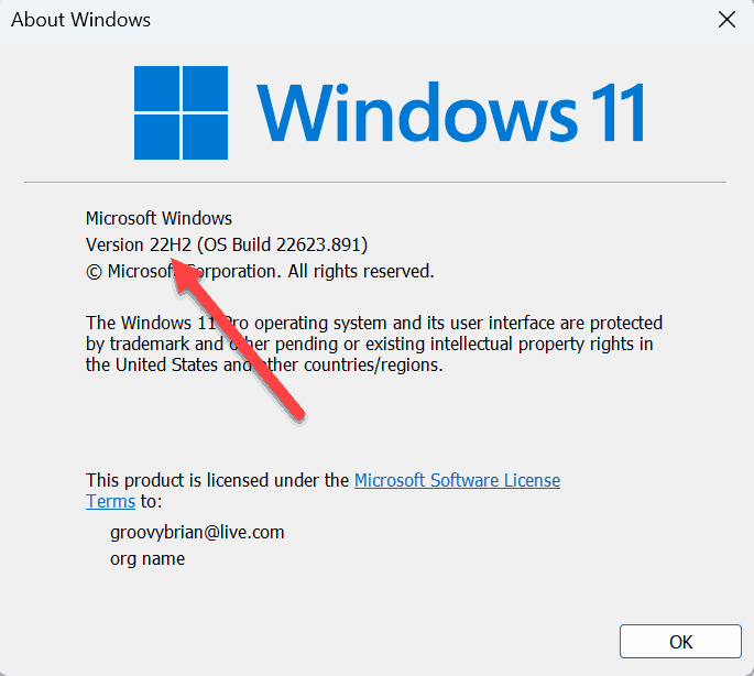 Version of Windows 11