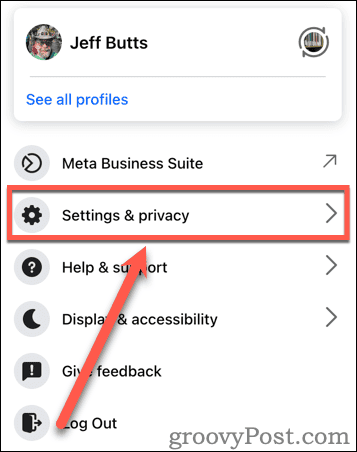 Click Settings & privacy