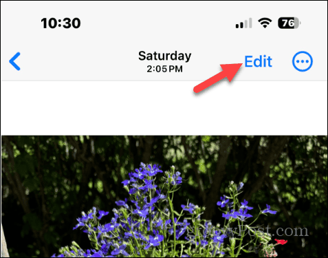 Edit button photos app iphone