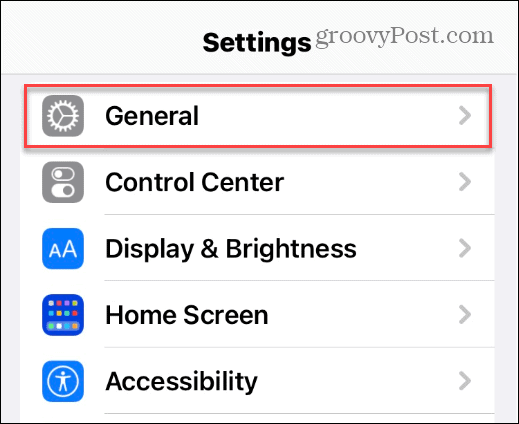 settings general iphone