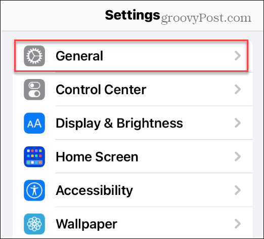 general settings iphone