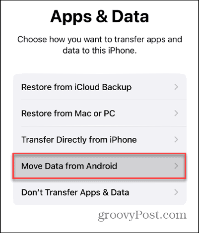 Move data from Android