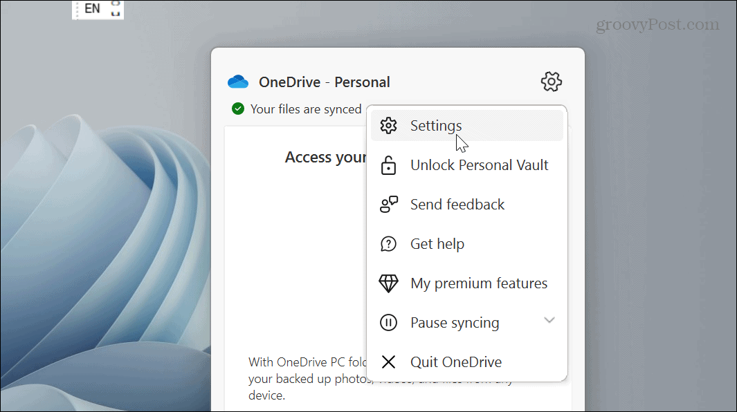 OneDrive Settings