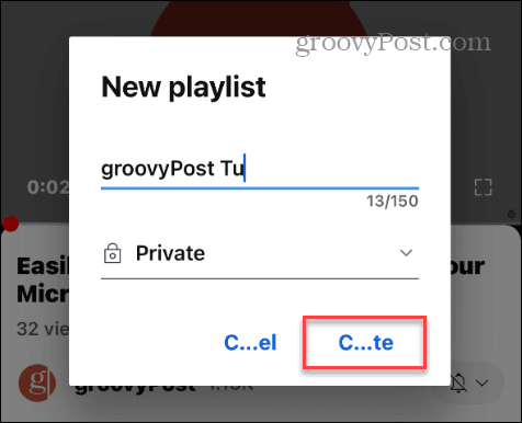 Name Your New Playlist on YouTube