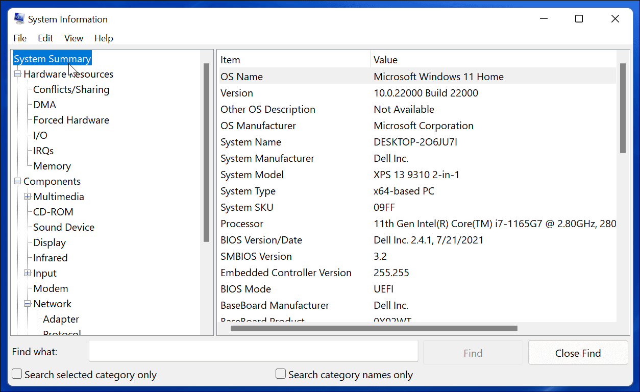 system information