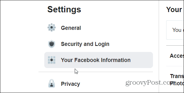 your facebook information