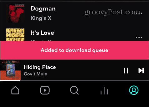 added to download queue notification