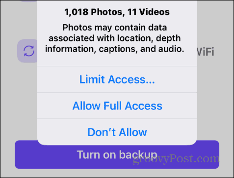 allow permissions to photos