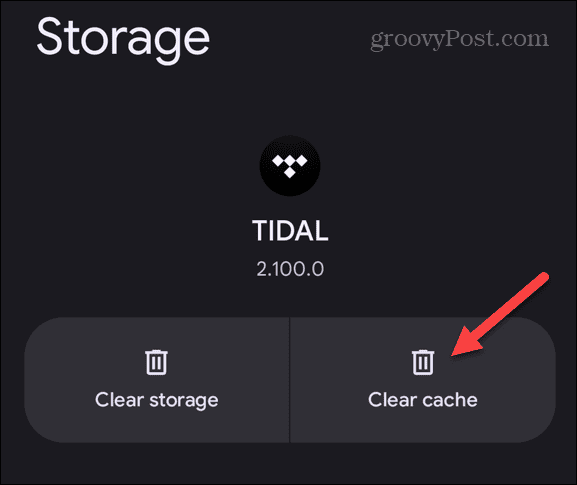 clear cache option android tidal