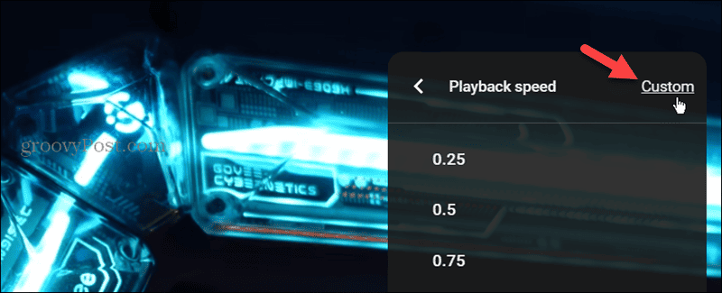 custom youtube video playback speed