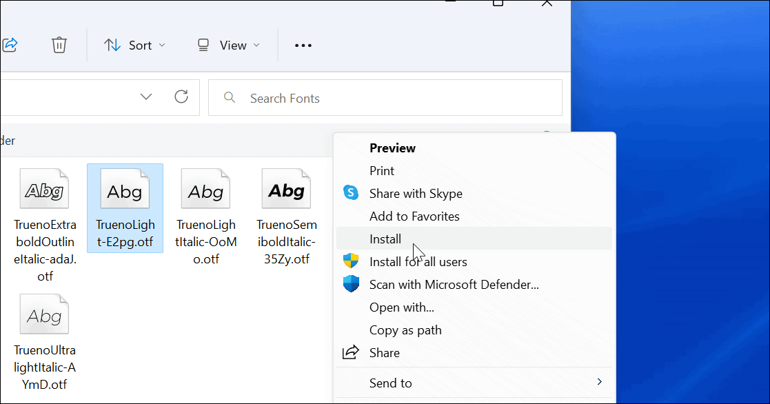 Install Fonts on Windows 11