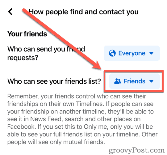 Who can see your friends list