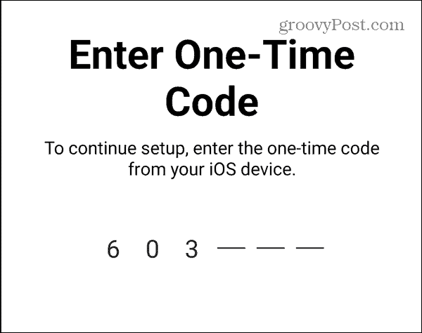 Enter one-time code