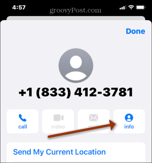 Contact Info button