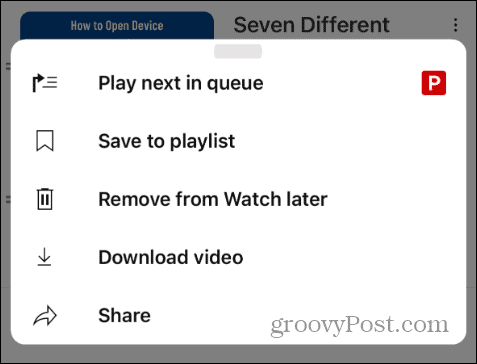 manage video on watch later playlist