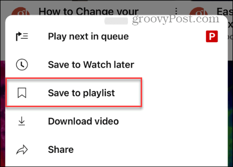 save to playlist