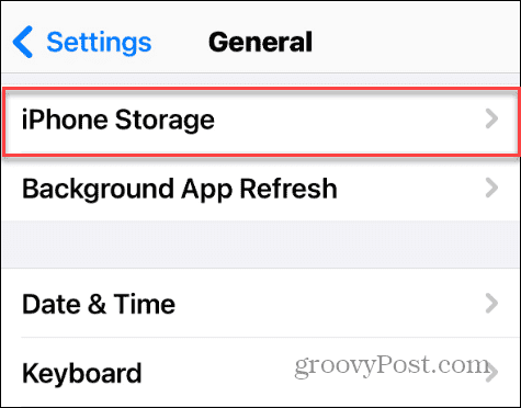 iphone storage settings menu