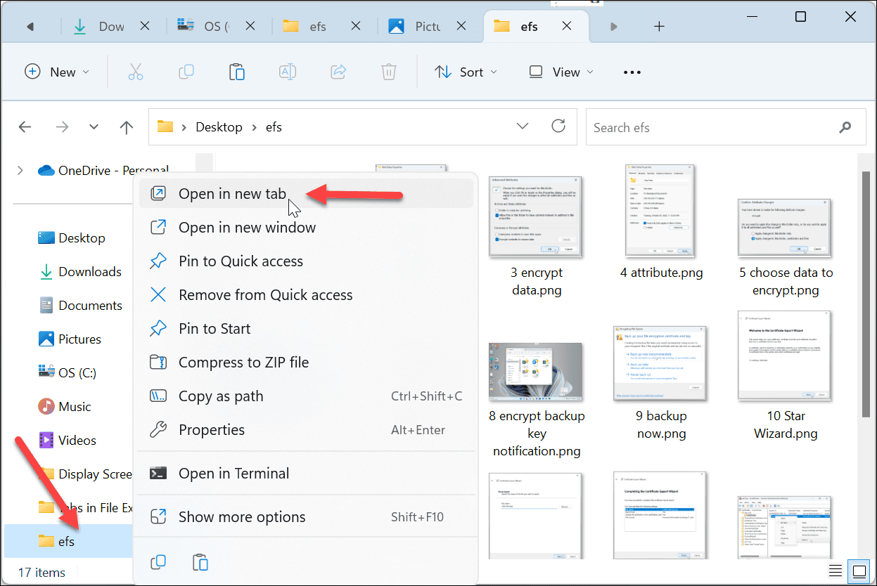 Open file in new tab