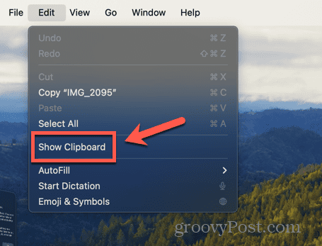 mac finder show clipboard