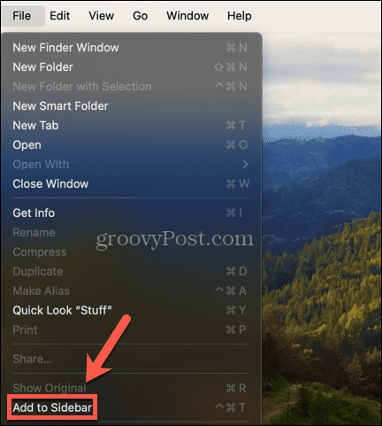 mac add to sidebar