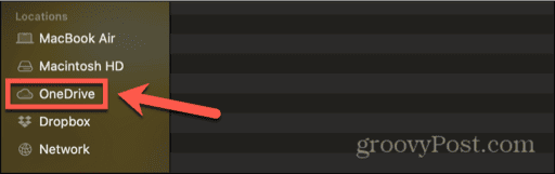 onedrive locations in sidebar