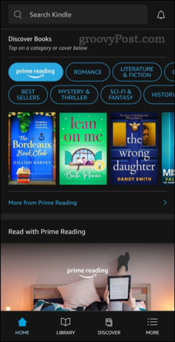 The Kindle app on Android