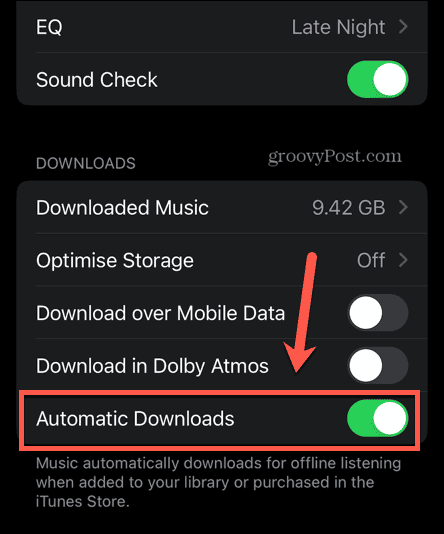apple music automatic downloads on