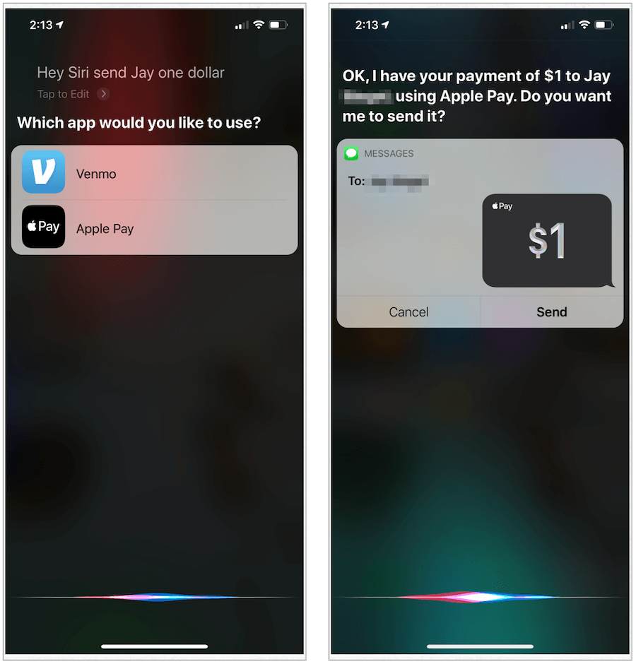 Apple Pay with Siri