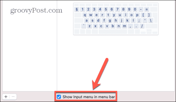 mac show input menu in menu bar check box