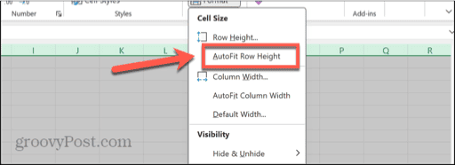 excel autofit height